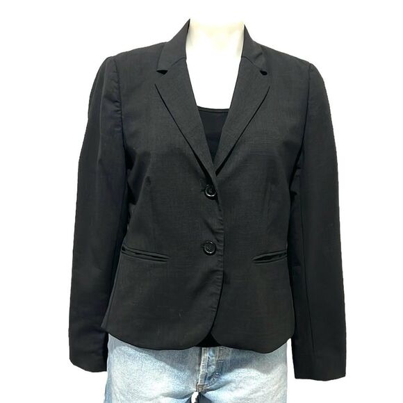 J.Crew charcoal gray wool blend two button blazer size 8 - Picture 1 of 6